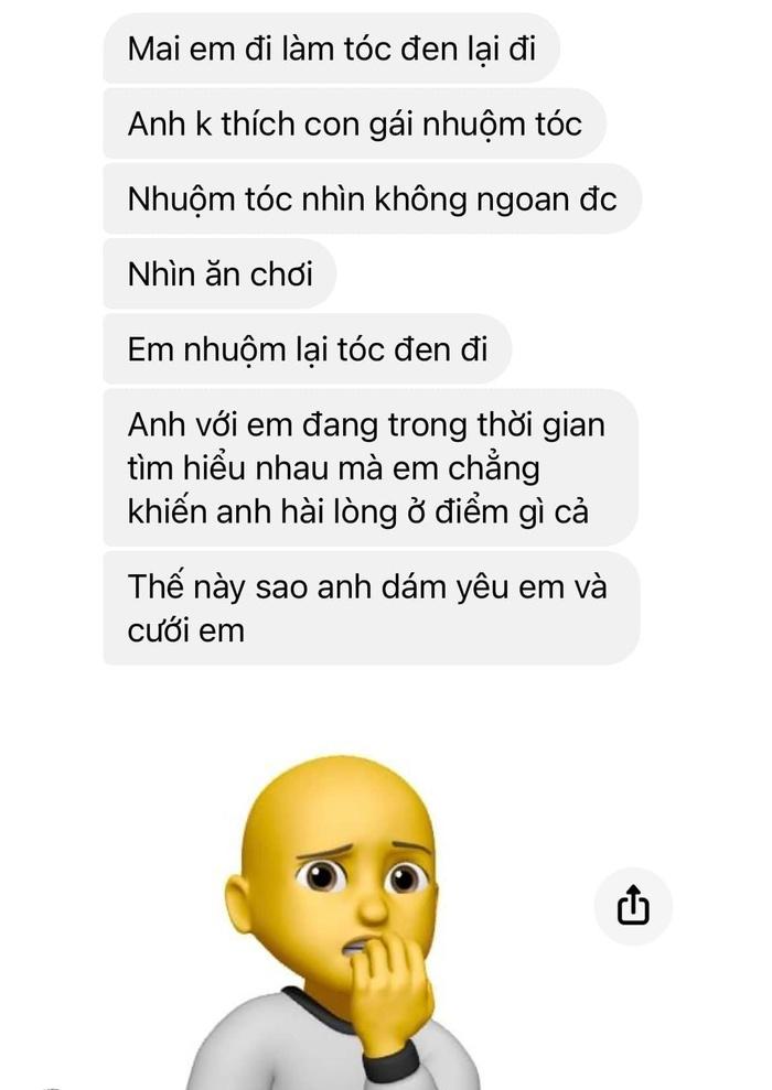 Thanh niên bắt người yêu để tóc đen vì nhuộm màu là gái hư-2