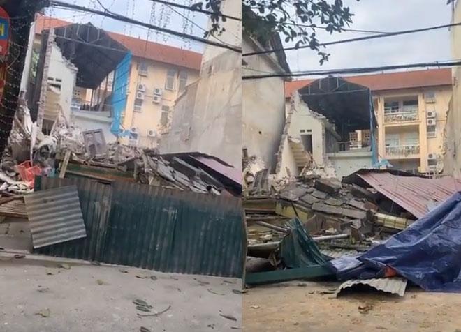 Clip: Kinh hoàng giây phút nhà 3 tầng bỗng đổ sập giữa ban ngày-1