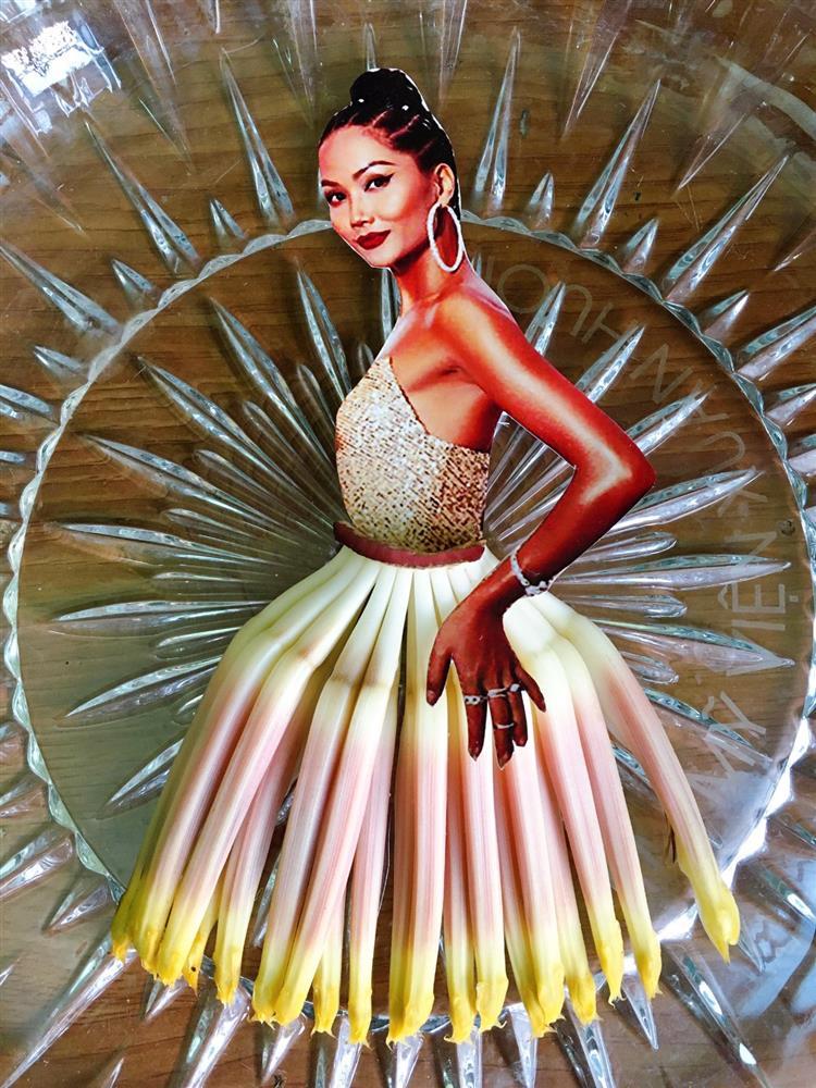 Độc lạ bộ sưu tập váy dạ hội từ rau củ, HHen Niê khen không tiếc lời-9