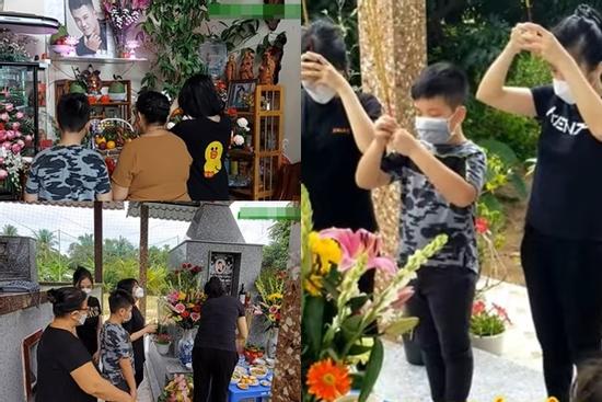 Vợ cũ và 2 con cúng giỗ đầu ca sĩ Vân Quang Long