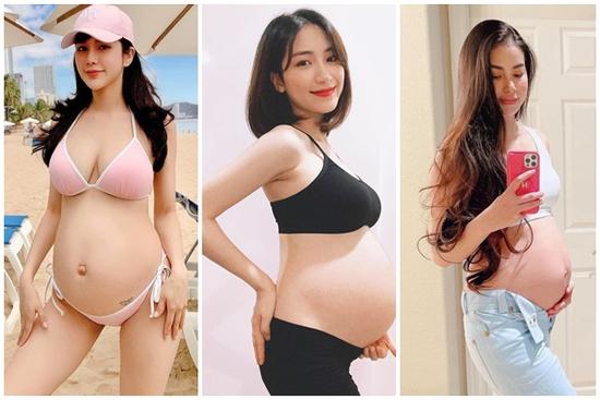 Ảnh bụng bầu 'full không che' mướt mườn mượt của sao Việt