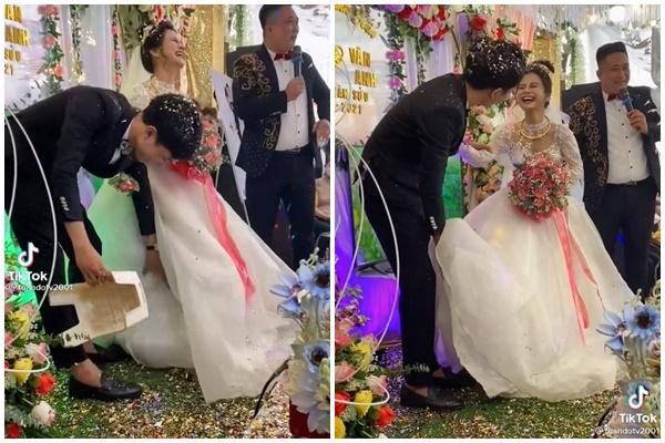 Cô dâu bị nhóm đàn ông vây quanh, giở trò bàn tay hư-2