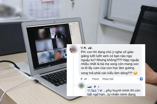 Cô giáo đang dạy online, phụ huynh ghé mặt làm luôn 1 việc vô duyên