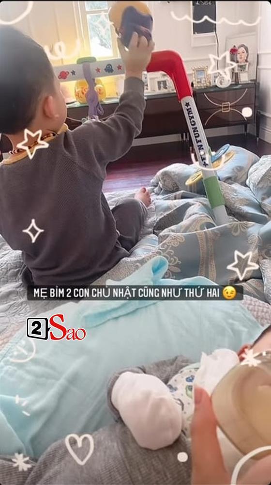 Lộ ảnh chồng Thanh Tú 1 nách 2 con, thấy luôn mặt cặp nhóc tỳ-2