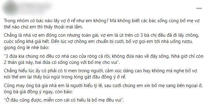 Hai thông gia gặp nhau, bố vợ mách: Con ông gọi tôi bằng anh đấy-1