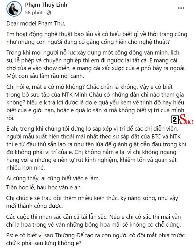 Phạm Thùy Linh tố đích danh đàn em Phạm Thư giật vị trí-3