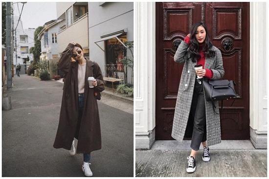 4 kiểu giày diện với áo khoác dáng dài cực tôn dáng