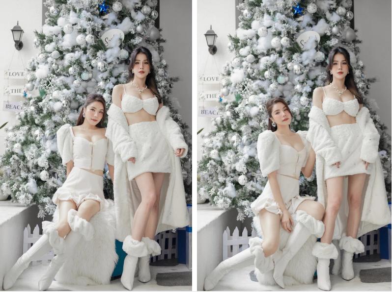 Diệp Lâm Anh hóa bà chúa tuyết sexy khoe vòng 1 ngộp thở dịp Noel-5