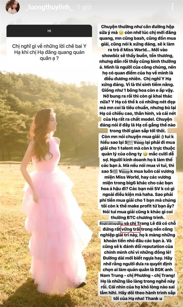 Hoa hậu Lương Thùy Linh bị bắt lỗi khi phân trần mua giải-2