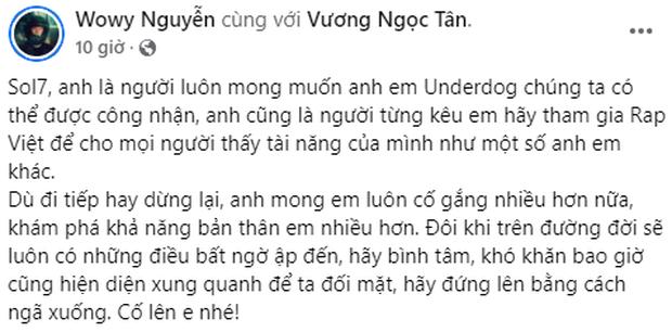 Wowy khích lệ Sol7 ẩn ý, có vẻ Thầy 7 thực sự dừng chân Rap Việt?-2