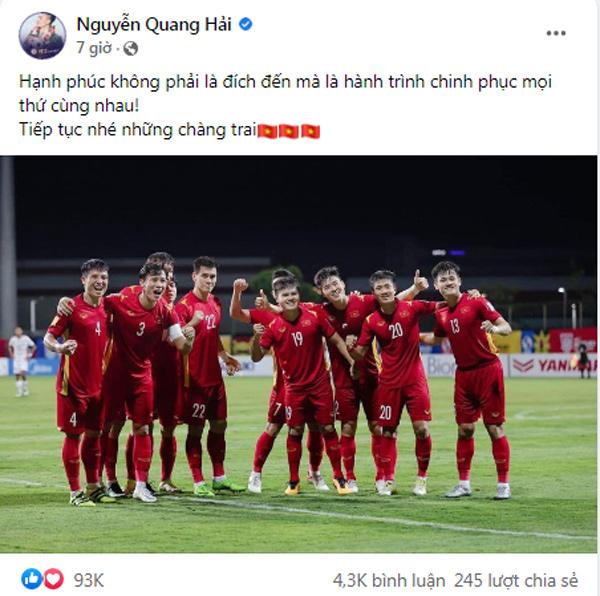 Rời AFF Cup trong tiếc nuối, Quang Hải lên status gắt hút 93k like-1