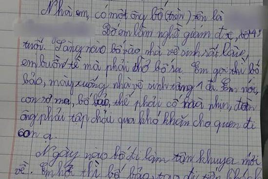 Nhóc lớp 4 tả bố làm giám đốc, chả thấy khen toàn bóc phốt