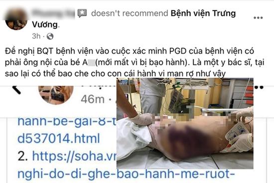 Ông nội bé gái bị dì ghẻ đánh chết là Phó GĐ bệnh viện Trưng Vương?