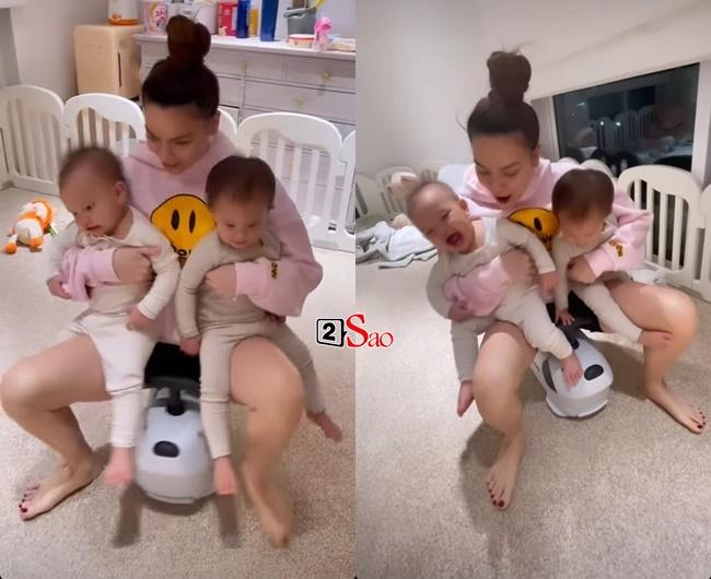 Hồ Ngọc Hà làm đủ trò cho con cười, nhìn vừa hài vừa thương-1