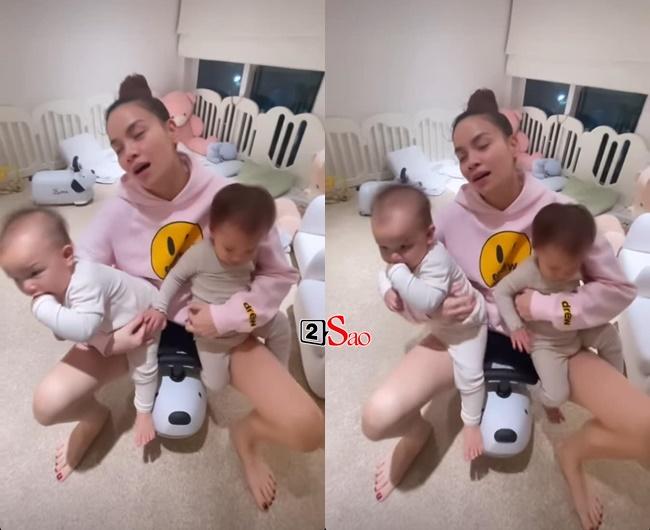 Hồ Ngọc Hà làm đủ trò cho con cười, nhìn vừa hài vừa thương-3