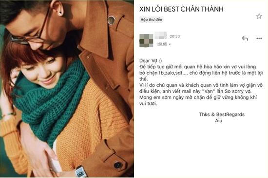 Chồng gửi email nhận lỗi tới 'nóc nhà', các anh xem mà học hỏi