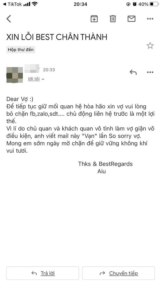 Chồng gửi email nhận lỗi tới nóc nhà, các anh xem mà học hỏi-1
