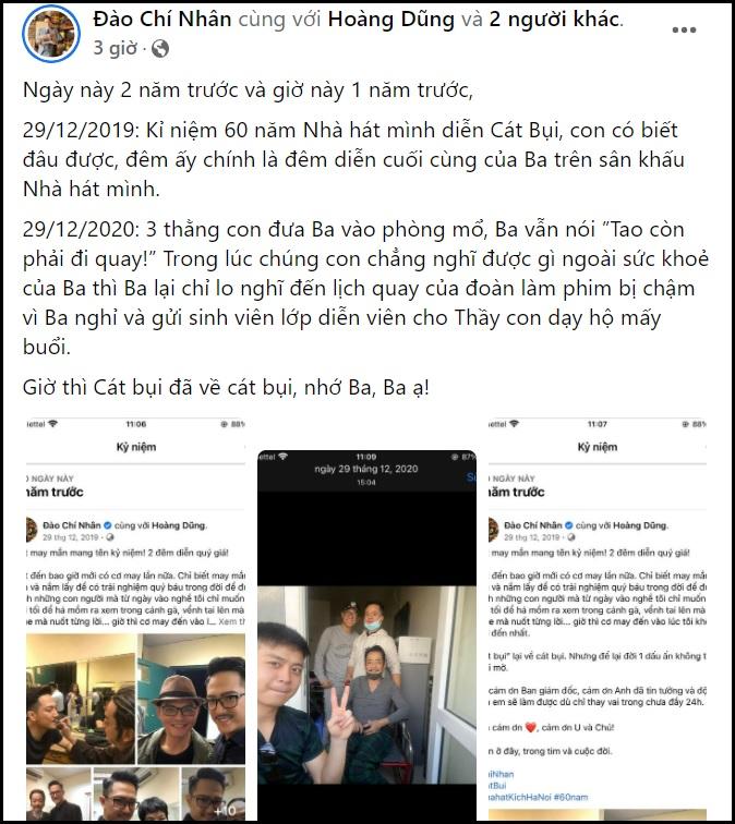 Chí Nhân đăng ảnh xúc động cuối đời cố NSND Hoàng Dũng-1