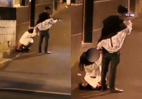 Bạn trai giật điện thoại khi có người gọi đến, cô gái quỳ gối xin tha-1