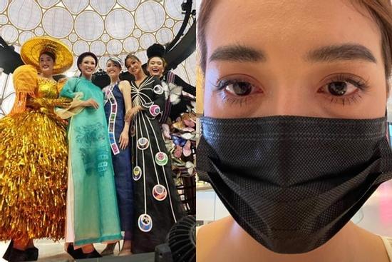 Á hậu Lệ Hằng lưng tròng nước mắt, chuyện gì xảy ra xứ người?