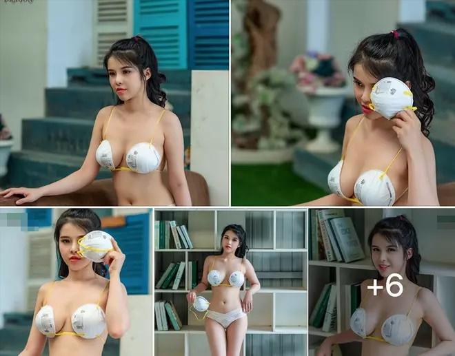 Hot girl dùng khẩu trang làm áo ngực, ảnh phây sốc hơn-6
