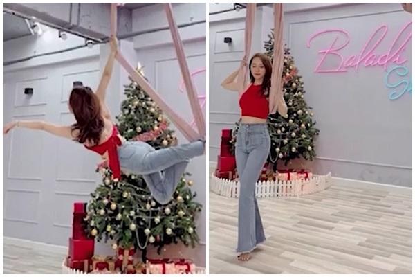 Tập yoga bay, Quỳnh Nga gặp sự cố đỏ mặt vì chọn sai áo lót-4