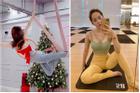 Tập yoga bay, Quỳnh Nga gặp sự cố 'đỏ mặt' vì chọn sai áo lót