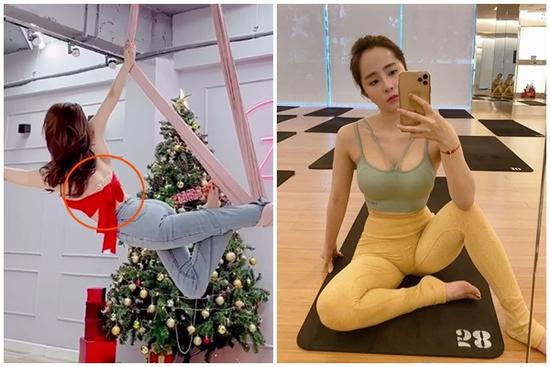 Tập yoga bay, Quỳnh Nga gặp sự cố 'đỏ mặt' vì chọn sai áo lót