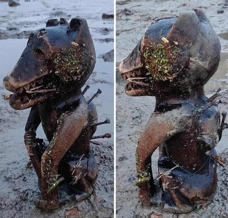 Tranh cãi bức tượng có hình thù kỳ dị khai quật bên bờ sông-3