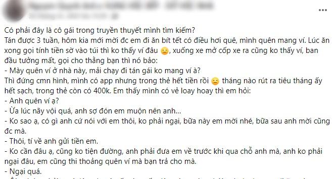 Cô gái sẵn sàng chi tiền khi bạn trai quên ví khiến hội anh em ao ước-1
