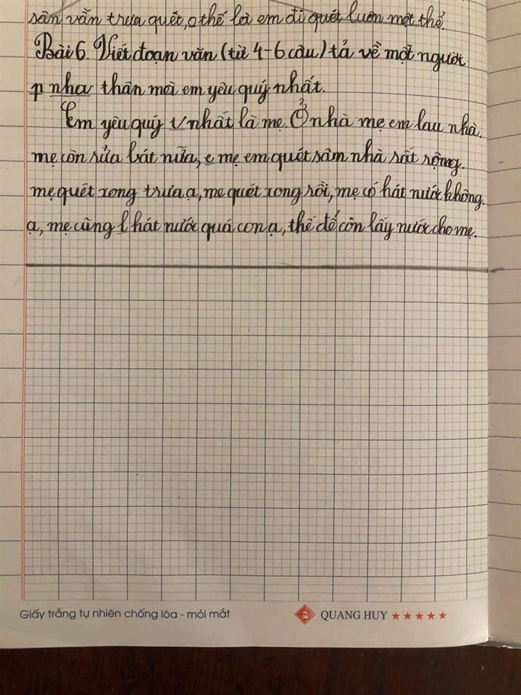 Bài văn tả mẹ chân thật đến từng milimet của học sinh lớp 2-1