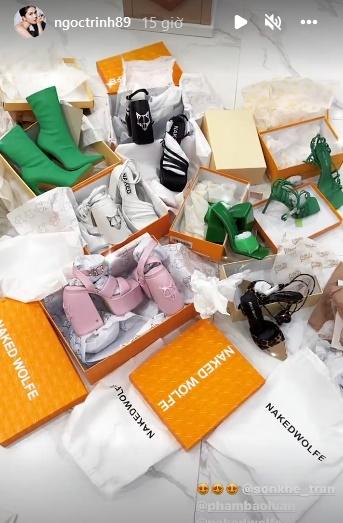 Ngọc Trinh tậu liền một lúc 7 đôi giày hiệu diện Tết cho vui-4