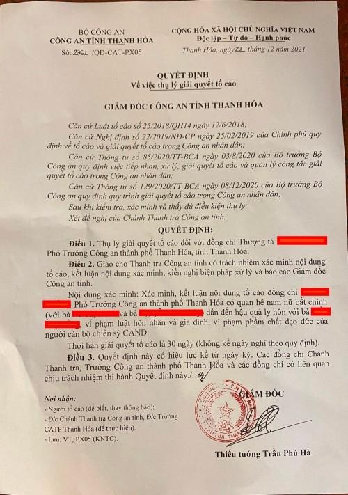 Phó trưởng Công an bị vợ cũ tố quan hệ ngoài luồng với 2 phụ nữ-1