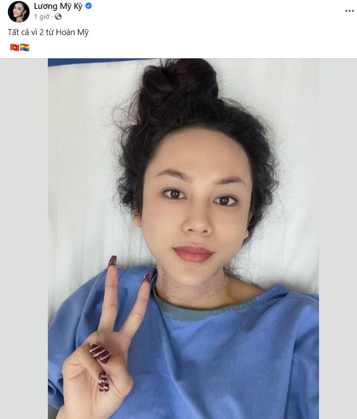 Á hậu chuyển giới Lương Mỹ Kỳ khóc nức nở trên giường bệnh-1