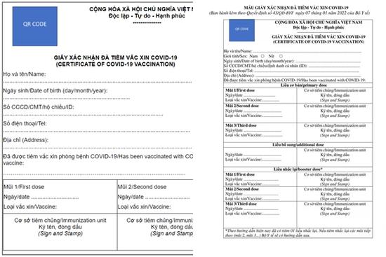 Bộ Y tế ban hành giấy chứng nhận tiêm 7 mũi vắc xin Covid-19