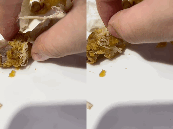 Đang ăn gà rán, thanh niên phát hiện vật thể lạ ngay dưới cái đùi-2