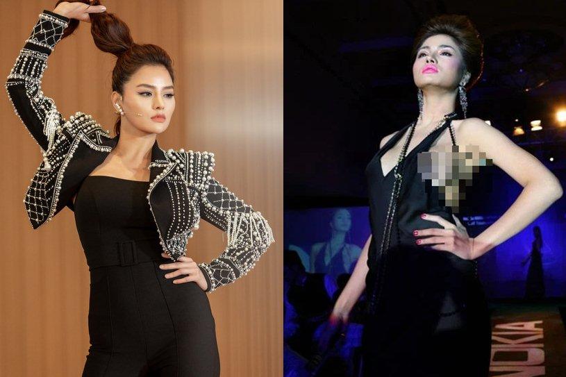 Vũ Thu Phương đang catwalk thì rơi đai vì thở mạnh?-6