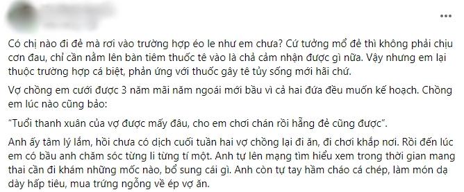 Vợ đẻ mổ thuốc tê không tác dụng, chồng sợ khóc như trẻ con-1