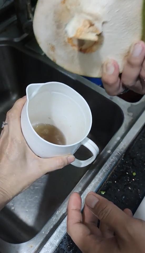 Mua phải quả dừa nước đục ngầu hốt hoảng vứt luôn: Bị gì đây?-2