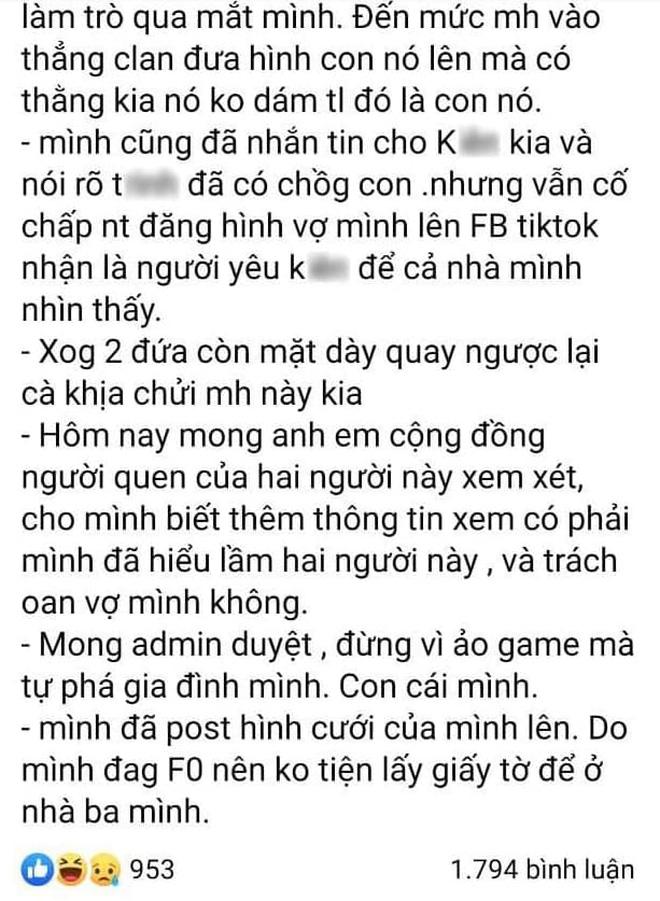 Một game thủ bị chồng phốt ngoại tình, nhắn tin mùi mẫn phi công trẻ-2