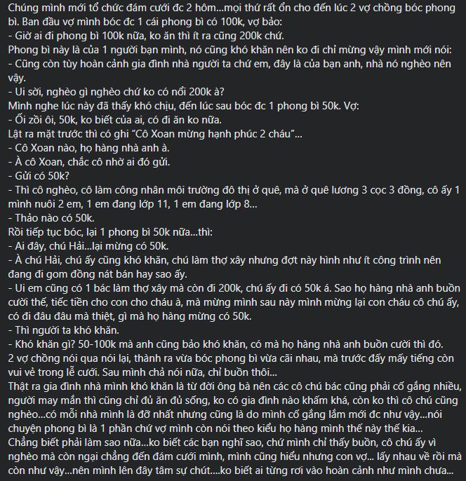 Nhà chồng mừng cưới 50k, vợ đay nghiến: Sao nhà anh hài thế?-1