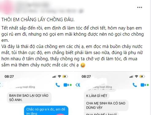 Bạn thân rủ vợ đi làm tóc đón Tết, chồng gắt gỏng cả vợ lẫn bạn-1