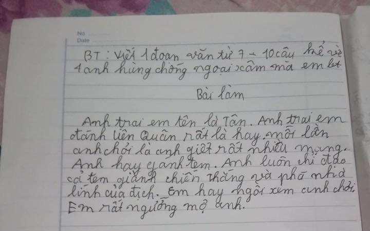 Em gái làm văn dập anh trai, may sao câu chốt đi vào lòng người-4