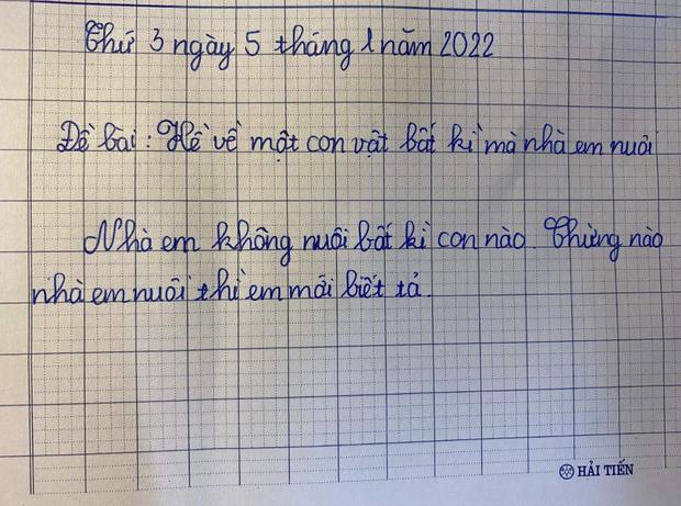 Tả vật nuôi, cậu nhóc viết đúng 1 câu cô giáo giận sôi máu-1