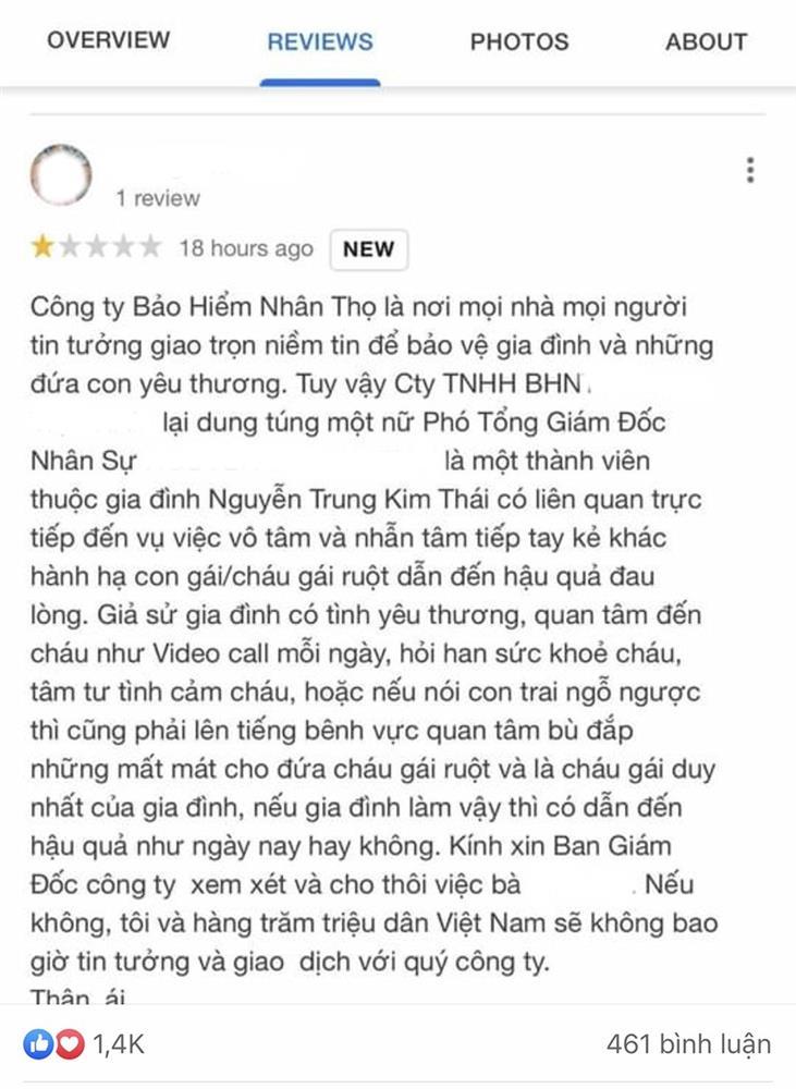 Công ty nghi là nơi chị gái bố bé V.A. làm việc bị rate 1 sao thê thảm-2