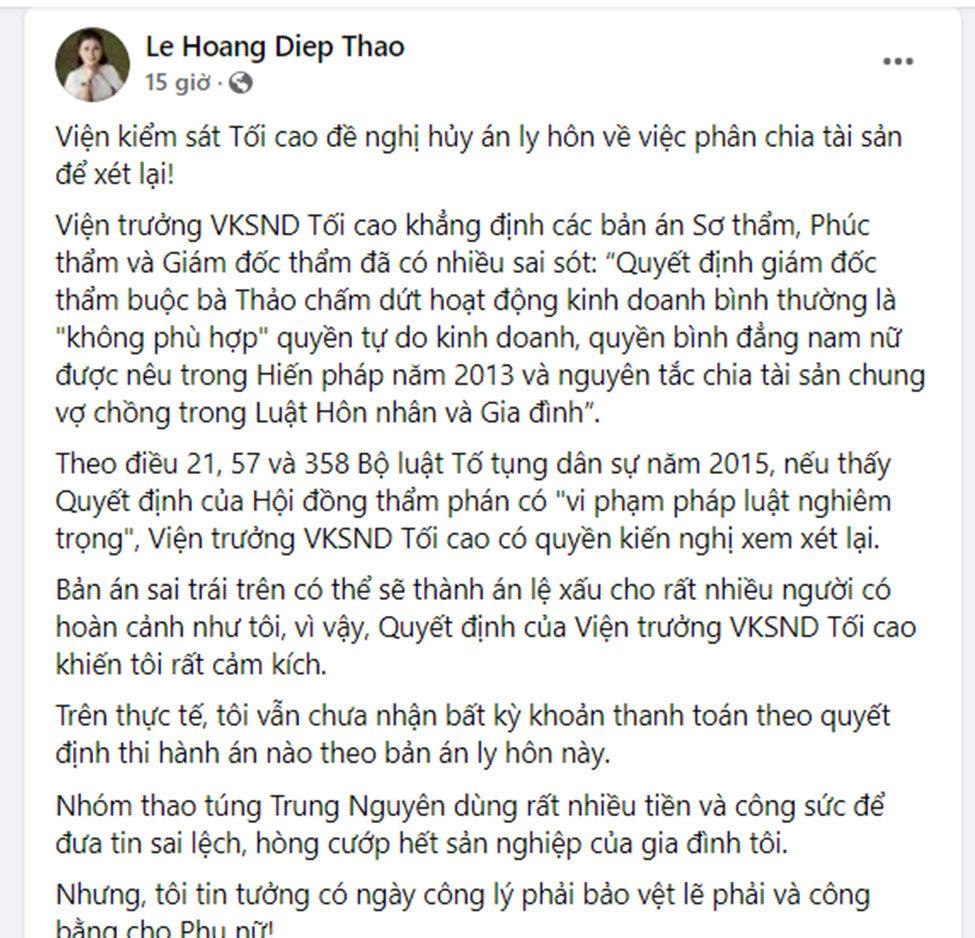Ly hôn, ông Vũ tuyên bố trả 1.318 tỷ, bà Thảo nói chưa nhận đồng nào-1