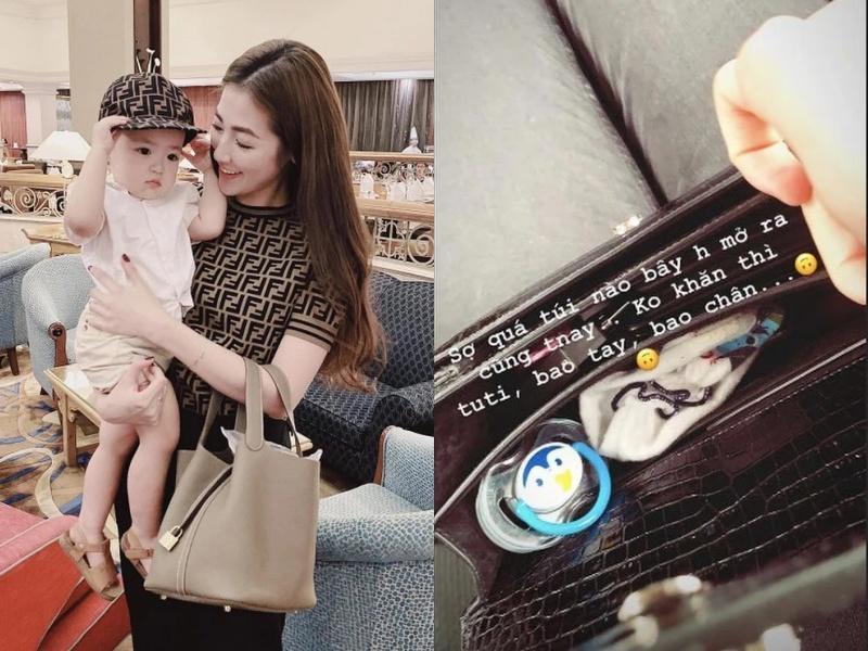 Phạm Hương trưng dụng túi hiệu gần trăm triệu làm túi bỉm sữa-9