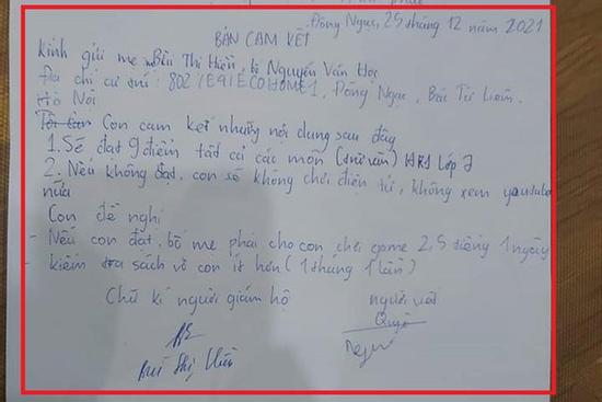 Cậu nhóc lập hẳn cam kết khó nhằn, đề nghị cuối lộ rõ tâm cơ