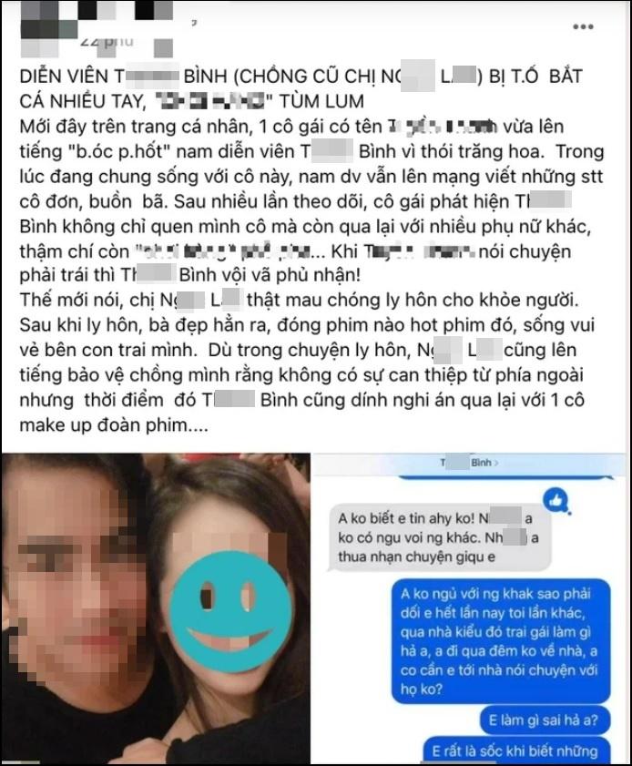 SỐC: Diễn viên T. Bình bị tố lang chạ, lộ tin nhắn mây mưa?-1