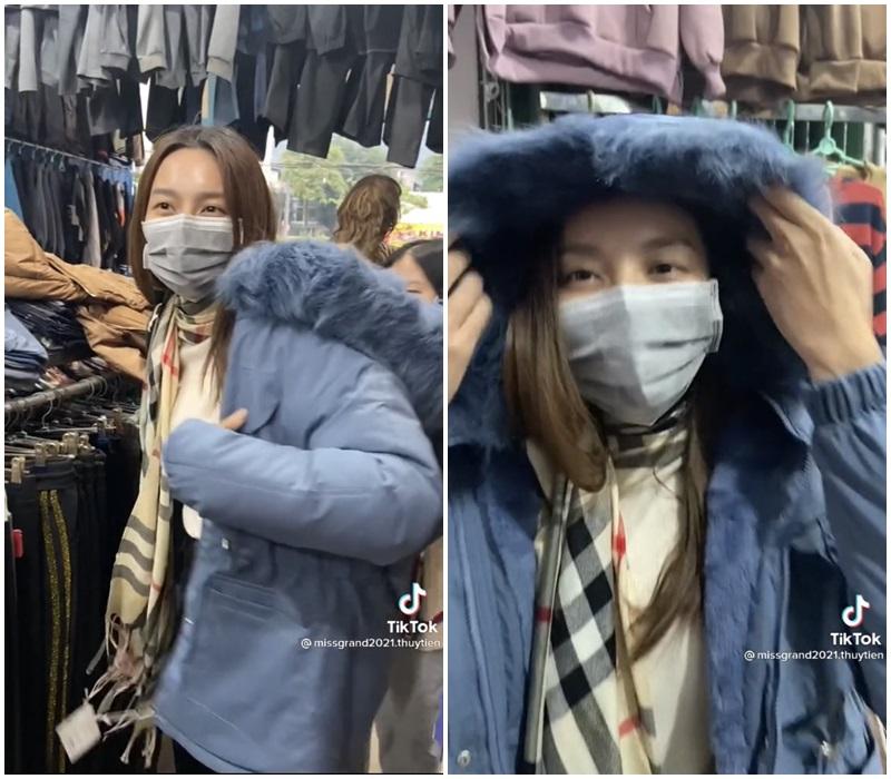 Rét tê tái, Thùy Tiên quất ngay áo phao giá rẻ ở chợ gây hài-3